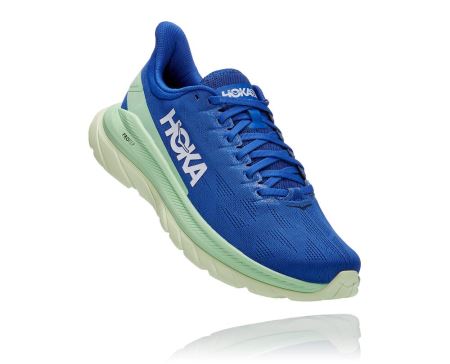 Hoka Mach 4 - Tenisi Barbati Albastri / Verzi Gri | RO-1vppXoZ